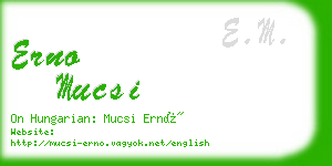 erno mucsi business card